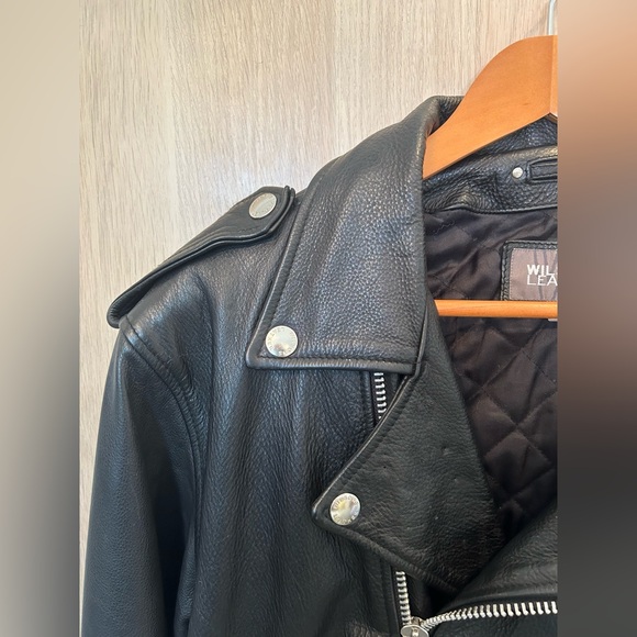 Vintage Wilsons Black Leather Motorcycle Biker Jacket SizeLarge Heavyweight - Picture 2 of 14